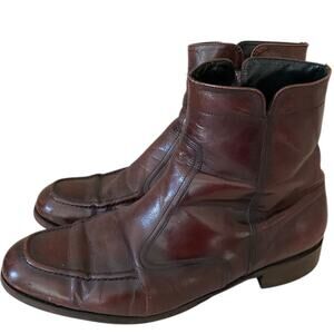 Florsheim Men's Vintage Oxblood Leather Boots Size 10